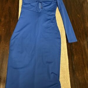 Chic Long Sleeve Blue Dress